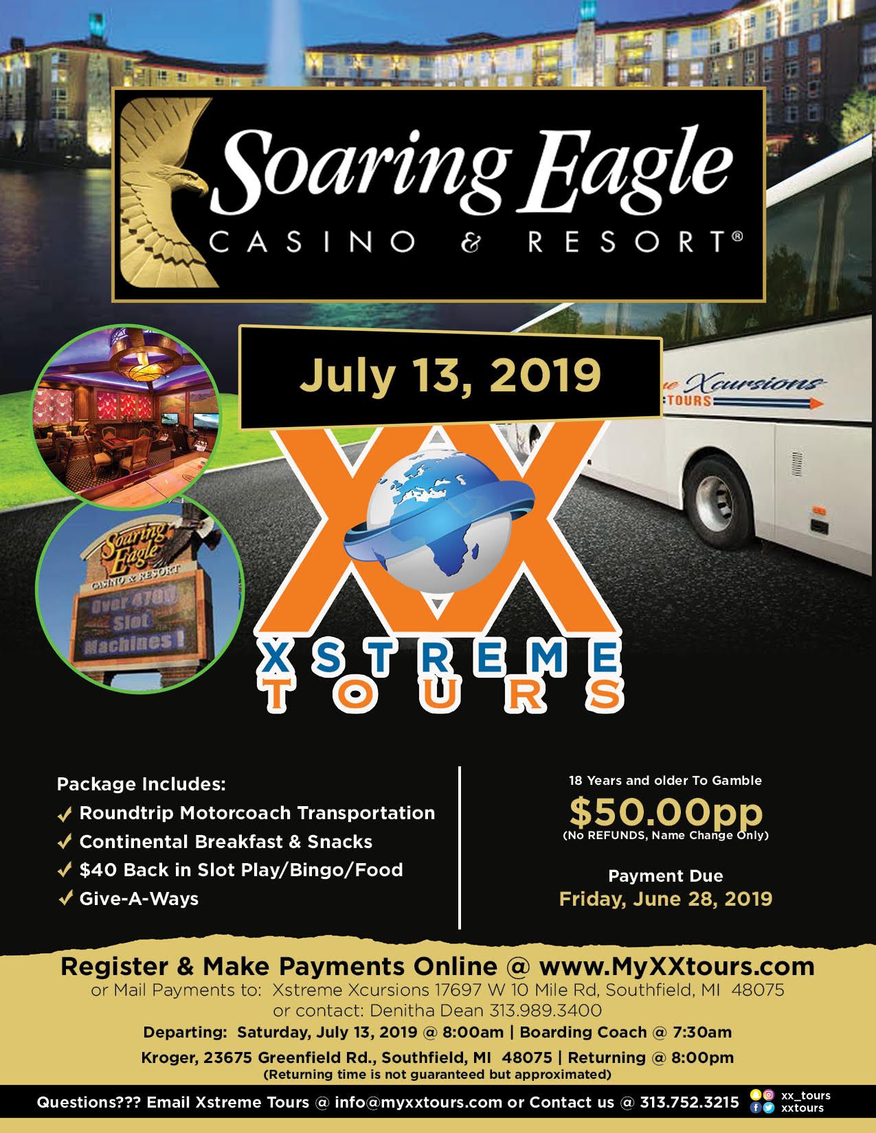 casino bus trips to soaring eagle